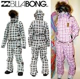 ★スノーウエア★ 【BILLABONG】日本限定モデル チェック柄ワンピース☆ SPLENDIDビラボン0910新作レディーススノーボードウェアつなぎ/S/ピンク