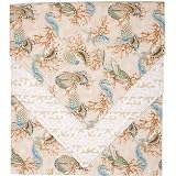 Blue and Beige Seashell and Seahorse Table Runners by Sweet Pea Linens