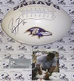 Ray Lewis Autographed/Hand Signed Baltimore Ravens Logo Football