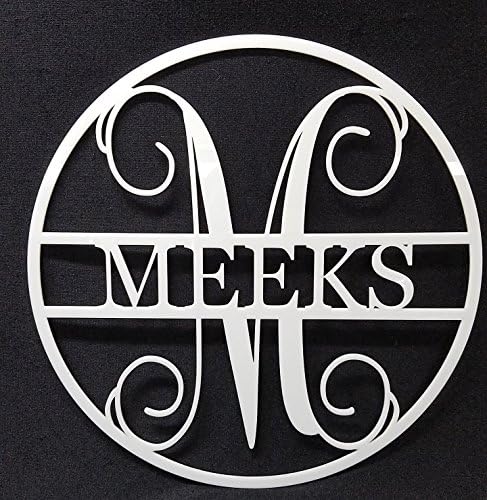 15.5" Acrylic Monogram Front Door Circle, Last Name initial, Door Decor, Hanger, Acrylic, Indoor Outdoor, Family Name, Letter, Monogram, House Decor - Better than wood or metal! Hanging Wall