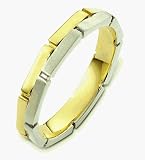 Unique 14 Karat Two-Tone Gold Link Style Wedding Band Ring