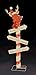 Lighted Sleigh Ride Sign Post with Cute Reindeer Topper and 80 Lights