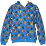 Superman All Over Dollar Sign and Shield Logo Zip Front Hoodie Sweatshirt by Junk Food