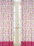Circles Pink and Green Window Treatment Panels -Set of 2