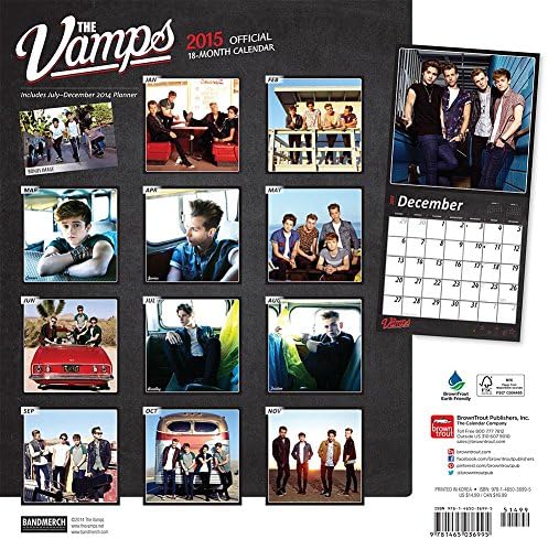 The Vamps 2015 Wall Calendar