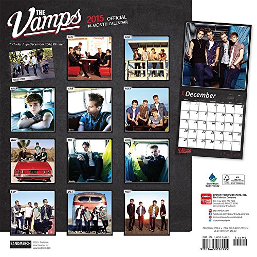 The Vamps 2015 Wall Calendar
