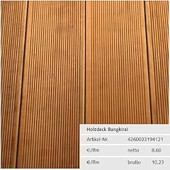 PARAT Holzdeck Bangkirai f�r Terrassen, Diele: 25 x 145 x 3050mm; 10,23 EUR/lfm