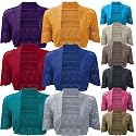 Ladies Bolero Shrug Crochet Knitted Cardigan In Sizes 8-22