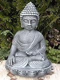 Garden ornamental Figure - Buddha, Cast stone, Slate gray