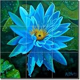 "King of Blues" by Micheline Hadjis - Artwork On Tile Ceramic Tile Mural 12.75" x 12.75" Kitchen Shower Backsplash