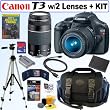 Canon EOS Rebel T3 12.2 MP CMOS Digital SLR Camera with EF-S 18-55mm f/3.5-5.6 IS II Zoom Lens & EF 75-300mm f/4-5.6 III Telephoto Zoom Lens + 16GB Deluxe Accessory Kit