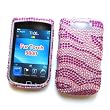 BlackBerry Torch 9800 & 9810 (AT&T) Snap-on Protector Hard Case Rhinestone Cover "Pink Wave" Design