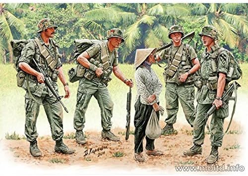 Master Box US Soldiers Patrolling Vietnam (4 and Woman) Figure Model Building Kits (1:35 Scale) by Stevens International