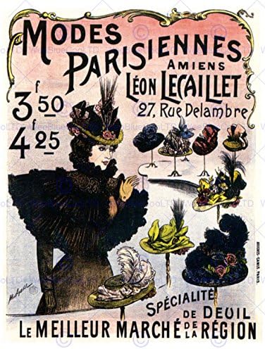 Wee Blue Coo Advertising Parisian Fashion Retro Hat Unframed Wall Art Print Poster Home Decor Premium