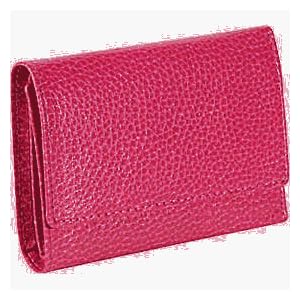 Buy Budd Leather 291332-25 Pebble Grained Leather French Purse Foldover Wallet - Pink