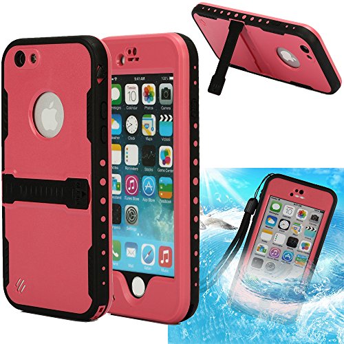 iPhone 6 Case, iPhone 6 waterproof case, oneCase? Armor Defender IP-68 waterproof Shockproof Dirt Proof Snow Proof Heavy Duty Full Body Skin Case Protective Cover with Hand Strap & Headphone Adapter for Apple iPhone 6 4.7 inch Screen (Pink)