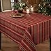 Benson Mills Christmasville Plaid Metallic Fabric Christmas Table Cloth, Winter, Holiday and Christmas Tablecloth(52