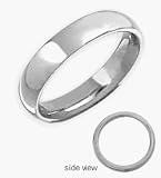 Platinum 6mm Comfort Fit Half Round High Polish Wedding Ring - 8