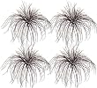 FOUR 21" Grass Bushes Artificial Silk Plants in Dark Burgundy