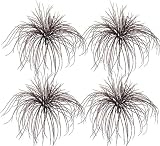 FOUR 21" Grass Bushes Artificial Silk Plants in Dark Burgundy