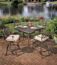 Big Sale 5pc Heritage Alumicast Outdoor Patio Pub Dining Table Set Furniture