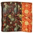 Chinese brocade pillow cover with zippered access - red, black and gold