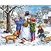 Bits and Pieces - 500 Piece Jigsaw Puzzle for Adults - Building a Snowman on a Snow Day - 500 pc Winter Scene Jigsaw by Artist Liz Goodrick-Dillon