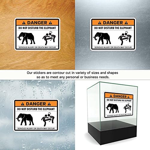 Decals Decal Funny Sign Funny Do Not Disturb The Elephant Elephas room Feng shui Durables 4 X 2,88 Inches Color
