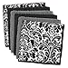 DII Cleaning Collection Multi-Purpose Microfiber, Black Damask, Dishcloth Set