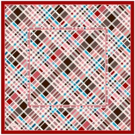 Armine Women's 100% Silk Scarf 3069 90 x 90 cm Multicolored