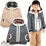 (チニピコ) chini piko 裏地チェック柄ジップアップパーカー 95 ピンク