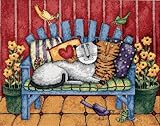 IMAGE OF Dimensions Needlepoint Porch Cats