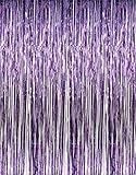 1 X 3' x 8' Purple Tinsel Foil Fringe Door Window Curtain Party Decoration