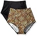 Ellen Tracy Women's Classic Comfort Brief with Extra Tummy Hold, Black Leopard Print/Black, Medium (Pack of 2)