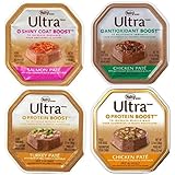 Nutro Ultra Dog Food 4 Flavor 8 Can Bundle: (2) Ultra Shiny Coat Boost Salmon, (2) Ultra Anitoxidant Boost Chicken, (2) Ultra Protein Boost Turkey & (2) Ultra Protein Boost Chicken, 3.5 Oz Ea (8 Tot)