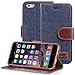 iPhone 6 Plus/6s Plus Wallet Case - Fosmon CADDY-JEANS Slim Leather Case with Inside Card Slots for Apple iPhone 6 Plus/6s Plus (5.5