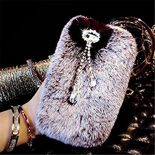 Figer Luxury Bling Warm Soft Beaver Rabbit Fur Hair sluffy Back Case Cover For HTC Desire 816