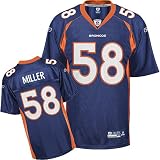 Von Miller #58 Blue Denver Broncos Reebok NFL Premier All Stitched Replica Jersey - XX-LARGE