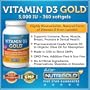 Vitamin D3 GOLD - 5000 IU (360 Softgels) Naturally Sourced Preservative-free Vitamin D