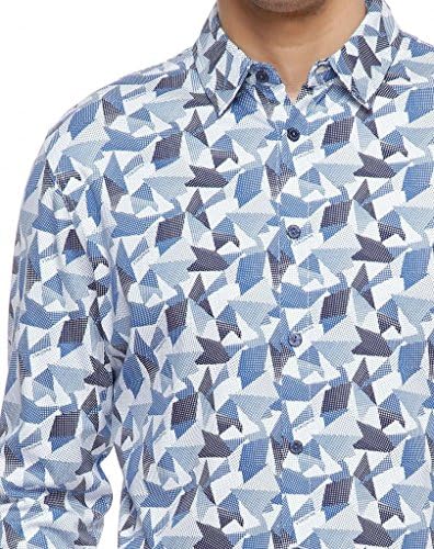 YWJBNT Men's Long Sleeves Formal Shirt Size XXXL Multicolor