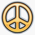 Orange Peace Sign Car Magnet