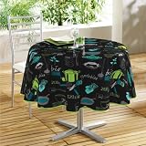 Nappe ronde Cooking Anis et Noir