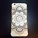 DECO FAIRY Compatible with iPhone 6 / 6s, Henna Flower Floral Black Mandala Lace Series PVC Hard Cover Case