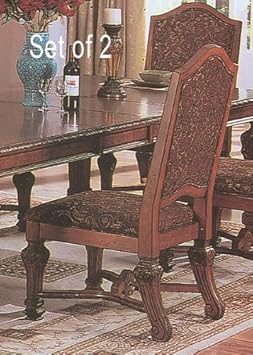 Set of 2 Traditional European Style Formal Dining Side Chairs