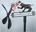Outdoor Living : Cat Whirligig with Pole