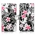 HTC Desire 610 Case - Cellularvilla Pu Leather Wallet Card Flip Open Pocket Case Cover Pouch for HTC Desire 610 (Black Pink Flower)