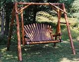 4' White Cedar Stained Porch Swing w/Stand