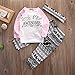 Baby Girl 3pcs Outfit Set Letter Print Long Sleeve Top+Retro Long Pants+Headband (1-2T, White)