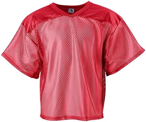 Augusta Sportswear Youth Porthole Mesh Football Jersey, RED, Medium
