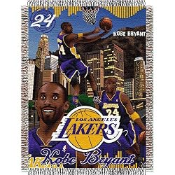 Kobe Bryant #24 Los Angeles Lakers NBA Woven Tapestry Throw Blanket (48"x60")